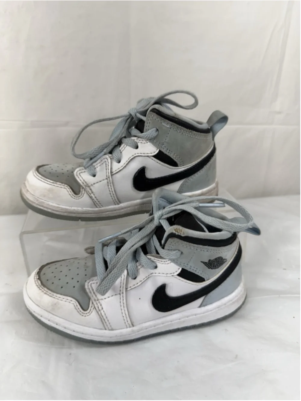 Air Jordan DV1338-104 1 Mid SE TD 'White Ice Blue' toddler shoes SIZE 9C